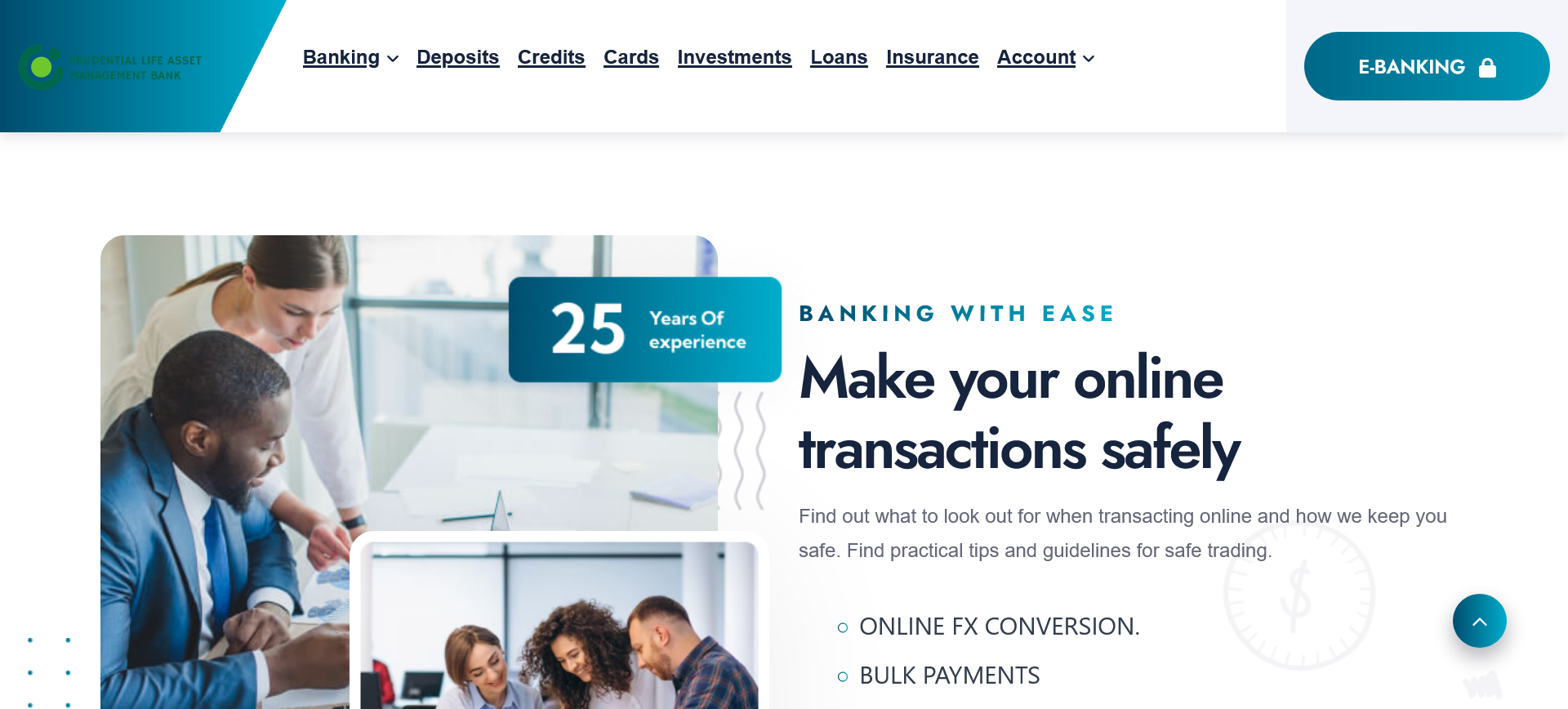 ONLINE BANK WEBSITE AND ITS SOCIAL MEDIA PAGES